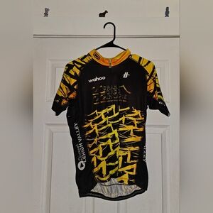 HINCAPIE Black and Yellow 1/4 Zip Cycling Jersey M